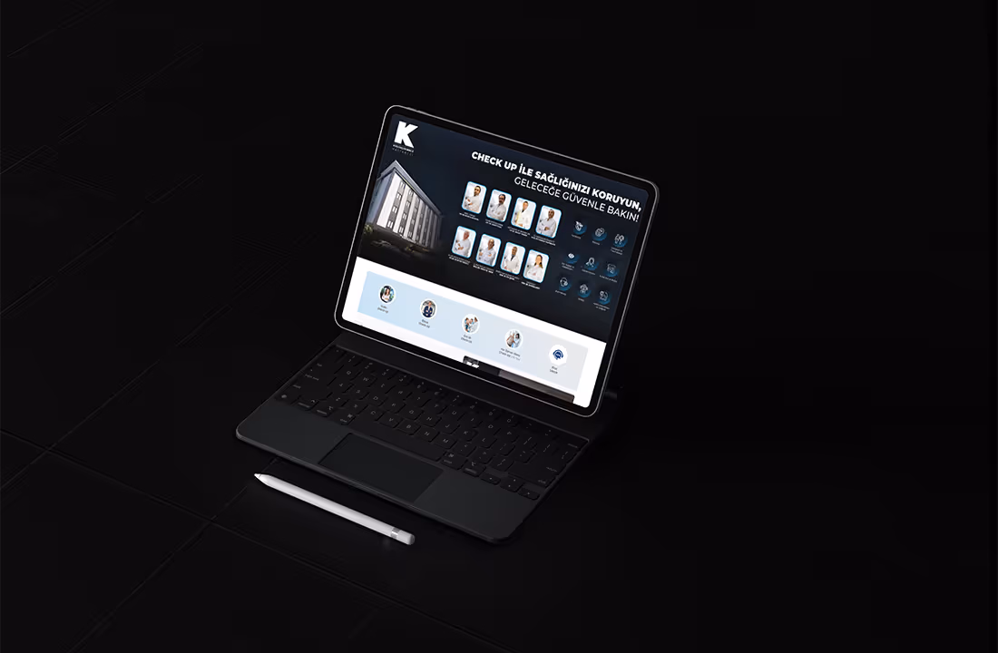 Küçükçekmece Hastanesi'nin check-up landing page'i, tablette