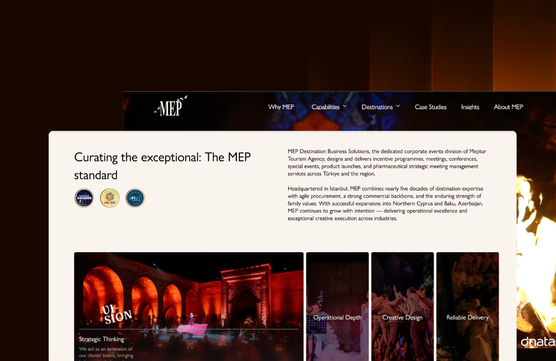 MEP'in yeni web sitesinden bir sayfa