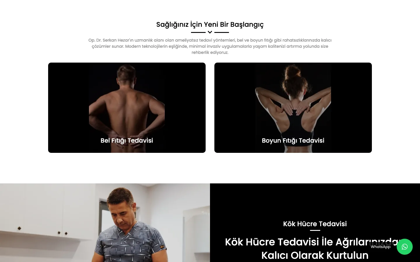Op. Dr. Serkan Hezar web sitesinin ekran görüntüsü